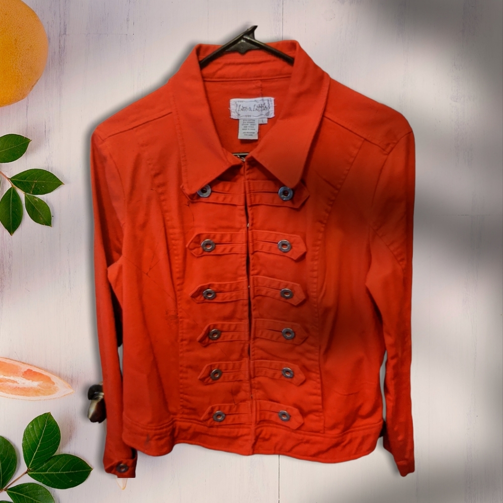 EUC LIVE A LITTLE RED HOOK AND EYE JACKET SIZE LARGE